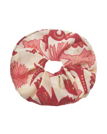 SCRUNCHIE ΣΕ ΚΟΚΚΙΝΟ/ ΕΚΡΟΥ ΜΕ ΛΟΥΛΟΥΔΙΑ   Φ8Χ2