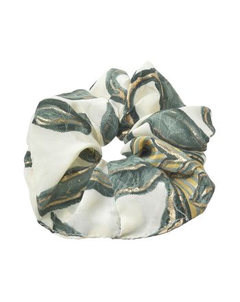 SCRUNCHIE IN ECRU WITH GOLD/GREEN DETAILS  Φ8Χ2