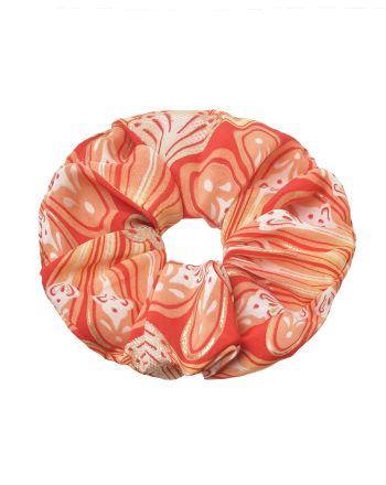 SCRUNCHIE ΣΕ ΠΟΡΤΟΚΑΛΙ/ΚΟΚΚΙΝΟ/ΛΕΥΚΟ ΜΕ ΧΡΥΣΕΣ ΛΕΠΤΟΜΕΡΕΙΕΣ Φ8Χ2