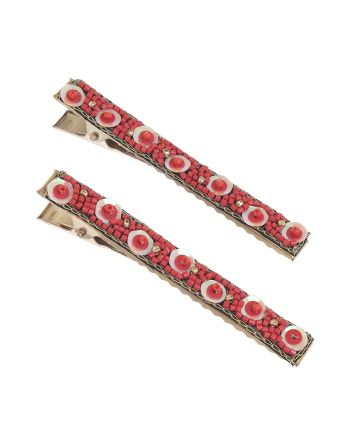 S/2 ΗAIR CLIPS IN RED
