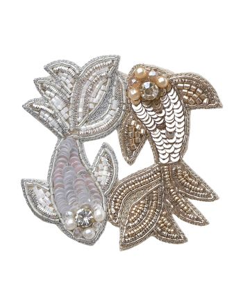 ΚΑΡΦΙΤΣΑ ''ΨΑΡΙΑ'' ΧΡΥΣΟ/ΑΣΗΜΙ ΜΕ ΧΑΝΤΡΕΣ ΚΑΙ ΠΕΡΛΕΣ